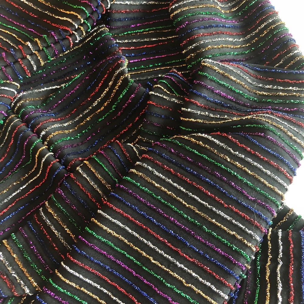 NWOT Zara Rainbow Sparkly Skinny Scarf